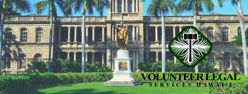 Kamehameha Statue in front of Ali'iolani Hale in Honolulu with VLSH logo and title